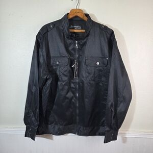 Knockout Jeans 3XLB Black Zip Jacket Big Tall NWT Military Style